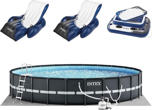 Intex Ultra XTR Round Frame Pool with Pump, Cooler, and Floats (2 Pack)